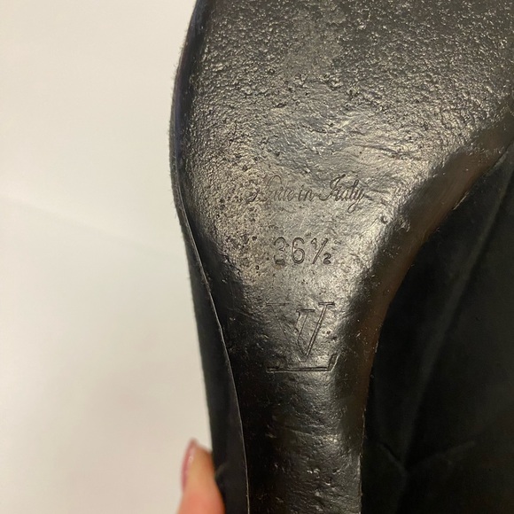 Louis Vuitton suede wedge boots heels black 36.5 - Picture 10 of 10